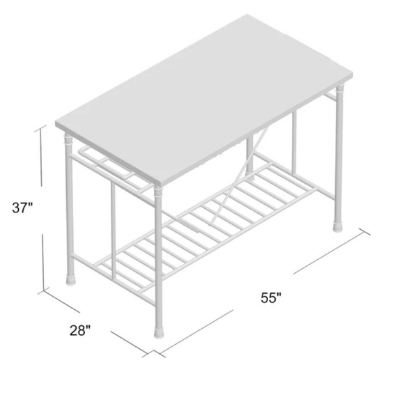 Kitchen Island w/Marble Top - Picture 2 of 5